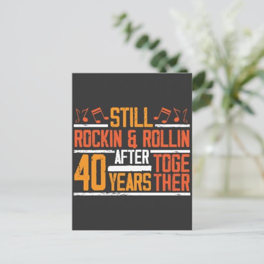 40ste huwelijksverjaardag Schommelende vrouw man Briefkaart (Staand voorkant)