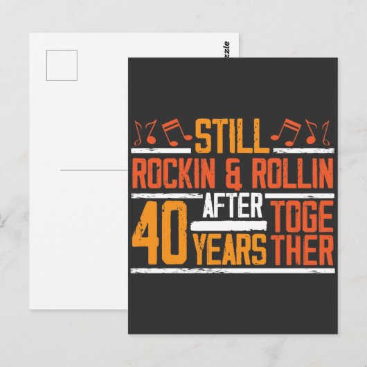 40ste huwelijksverjaardag Schommelende vrouw man Briefkaart (Voorkant / Achterkant)