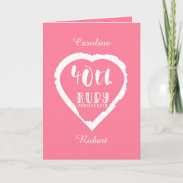 40ste huwelijksverjaardag traditionele robijn kaart