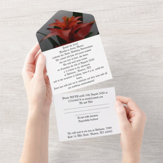 40ste huwelijksverjaardag uitnodiging Ruby (Afscheurbaar)