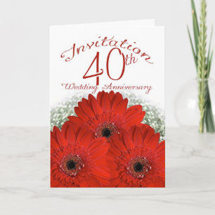40ste huwelijksverjaardag uitnodigingskaart - robi