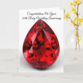 40ste huwelijksverjaardagskaart Robijn Kaart (Gele Bloem)