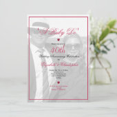 40ste jubileum foto zwart wit elegant kaart (Staand voorkant)