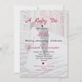 40ste Jubileum met bruiloft Elegant Foto A Ruby Do Kaart (Voorkant)