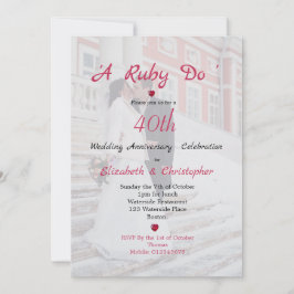 40ste Jubileum met bruiloft Elegant Foto A Ruby Do Kaart