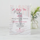 40ste Jubileum met bruiloft Elegant Foto A Ruby Do Kaart (Staand voorkant)