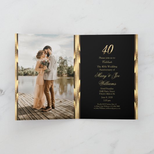 40ste Jubileum Uitnodiging Ruby Wedding (Binnen)