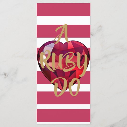 40ste Jubileum van het huwelijk een ruby Do Celebr Menu (Achterkant)