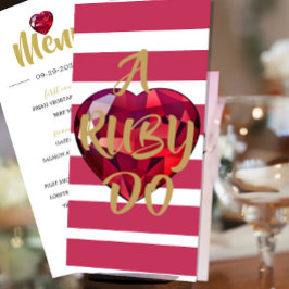 40ste Jubileum van het huwelijk een ruby Do Celebr Menu
