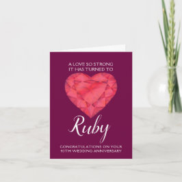 40ste Jubileum van het huwelijk Ruby Love zo sterk Kaart