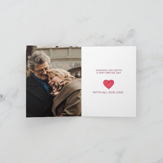 40ste Jubileum van het huwelijk Ruby Love zo sterk Kaart (Binnen)