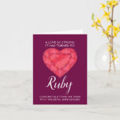 40ste Jubileum van het huwelijk Ruby Love zo sterk Kaart (Gele Bloem)