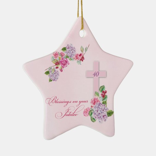 40ste Jubileum van het Religieuze Leven Katholieke Keramisch Ornament (Rechts)