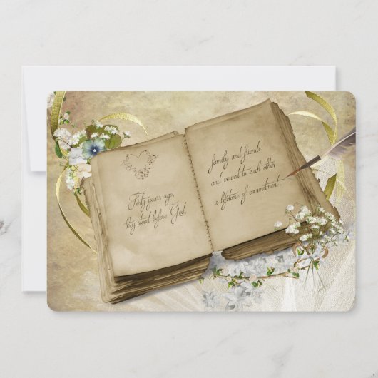 40ste Jubileum Vintage Wowodstrenewal Kaart (Voorkant)