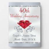 40ste Jubileum voor bruiloft cadeaus voor vrienden Fotoplaat (voorkant)