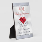 40ste Jubileum voor bruiloft cadeaus voor vrienden Fotoplaat (Zijkant)
