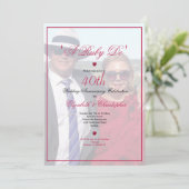 40ste Jubileum voor bruiloft Foto Elegant A Ruby D Kaart (Staand voorkant)