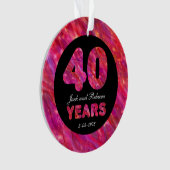 40ste Jubileum voor bruiloft Rood-partijlicht Ornament (voorkant)