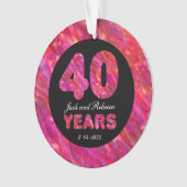 40ste Jubileum voor bruiloft Rood-partijlicht Ornament (voorkant)