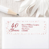 40ste Jubileum voor bruiloft Ruby Confetti Etiket (Insitu)