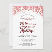 40ste Jubileum voor bruiloft Ruby Confetti Kaart (Voorkant)