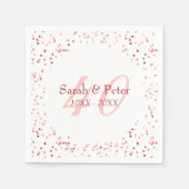 40ste Jubileum voor bruiloft Ruby Stardust Confett Servet (Voorkant)