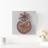 40ste Jubileum voor bruiloft Ruby Wedding Parents Vierkante Klok (Huis)