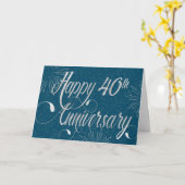 40ste Jubileum - Zwemtekst - Blauw Kaart (Gele Bloem)