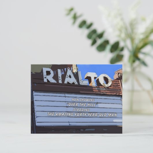 40ste "Over the Hill" Happy Birthday Briefkaart (Staand voorkant)