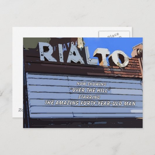 40ste "Over the Hill" Happy Birthday Briefkaart (Voorkant / Achterkant)