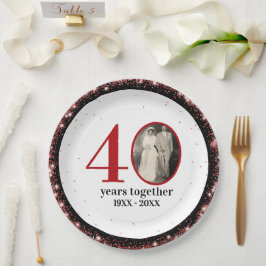 40ste robijnen huwelijksjubileum (of ELK 0 JAAR) Papieren Bordje