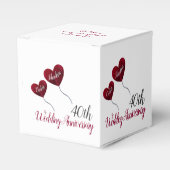 40ste Ruby bruiloft herdenking rode hartballonnen Bedankdoosjes (Voorkant Zijde)