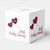 40ste Ruby bruiloft herdenking rode hartballonnen Bedankdoosjes (Achterkant)
