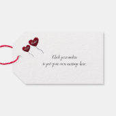40ste Ruby bruiloft herdenking rode hartballonnen Cadeaulabel (Achterkant Horizontaal)