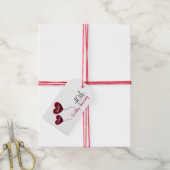 40ste Ruby bruiloft herdenking rode hartballonnen Cadeaulabel (Met Touw)