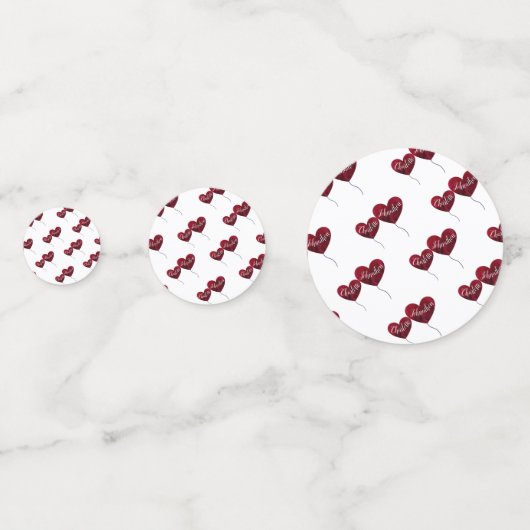 40ste Ruby bruiloft herdenking rode hartballonnen Confetti (Achterkanten)