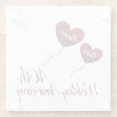 40ste Ruby bruiloft herdenking rode hartballonnen Glazen Onderzetter (Achterkant)