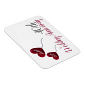 40ste Ruby bruiloft herdenking rode hartballonnen Magneet (Rechterzijde)