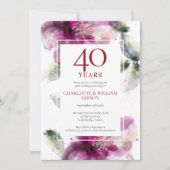 40ste Ruby Huwelijksjubileum Chic Lelie Bloemstuk  Kaart (Voorkant)
