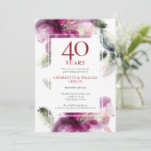 40ste Ruby Huwelijksjubileum Chic Lelie Bloemstuk  Kaart (Staand voorkant)