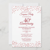 40ste Ruby jubileum verrassingsfeestje Confetti  Kaart (Voorkant)