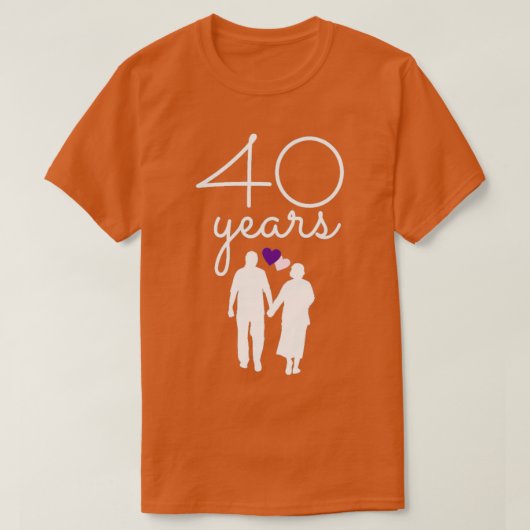 40ste trouwdag met 40 jaar liefde t-shirt (Design voorkant)