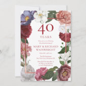 40ste trouwdag rozen tuin Ruby Wedding Anniversary Kaart (Voorkant)