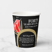 40ste trouwdag ruby maakt leugenachtige feiten zwa papieren bekers (Achterkant)