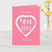 40ste trouwdag traditionele robijn kaart (Gele Bloem)