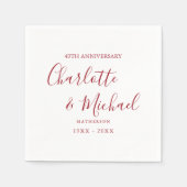 40ste trouwjubileum Robijn Schrift Elegant Servet (Voorkant)