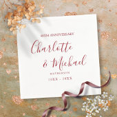 40ste trouwjubileum Robijn Schrift Elegant Servet