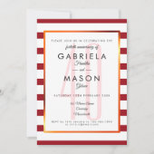 40ste trouwjubileum Robijn Streep Art Deco  Kaart (Voorkant)