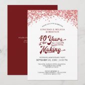 40ste trouwjubileum Robijnen Confetti Kaart (Voorkant / Achterkant)
