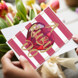 40ste trouwjubileum rode gestreepte elegante kaart